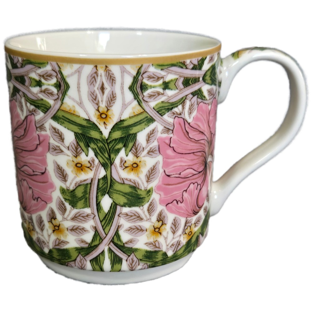William Morris Pimpernel Fine China Mug Leonardo Collection Pink Floral Cup